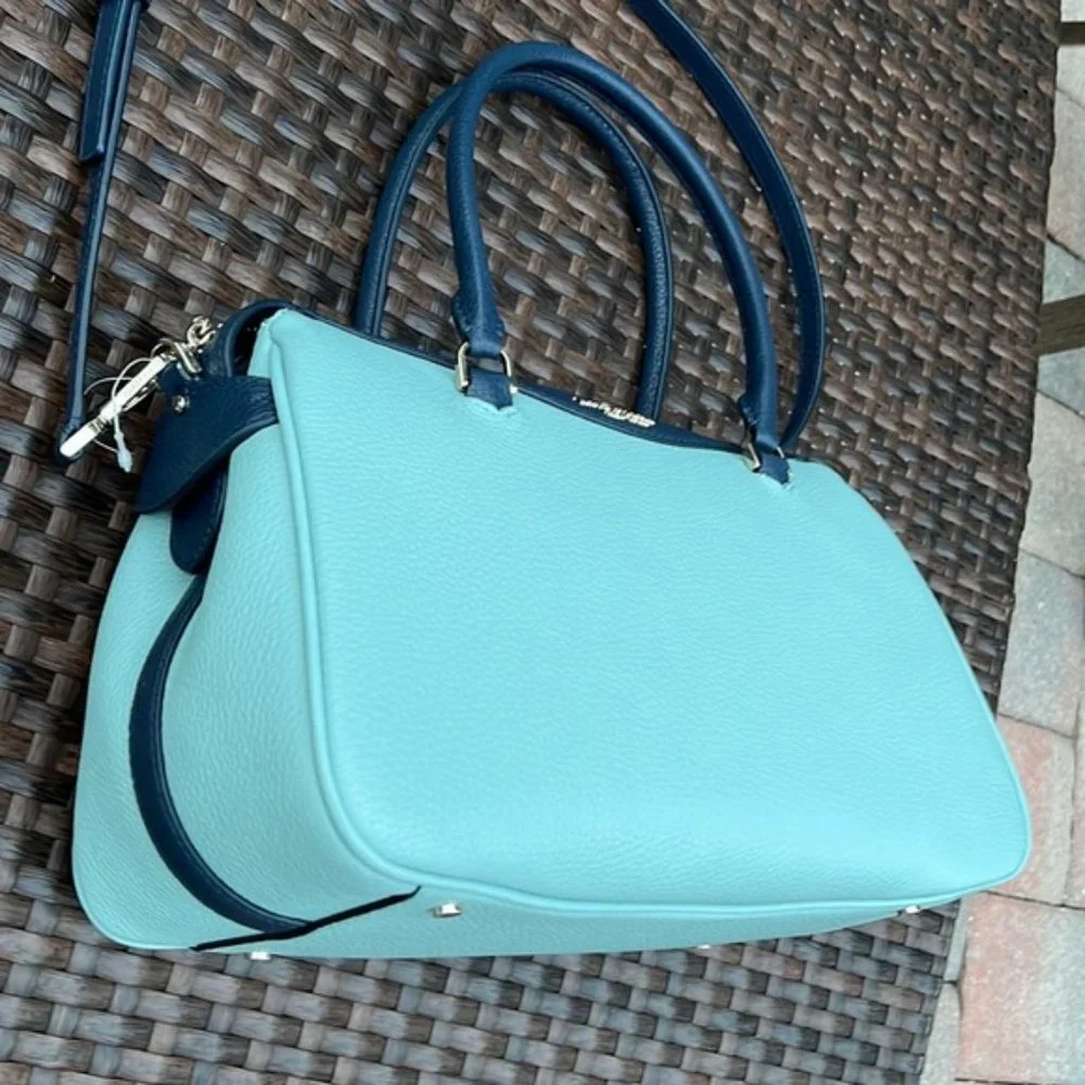 Kate Spade Colorblock Pebbled Leather Mimi Satchel Aphrodite - Picture 12 of 16